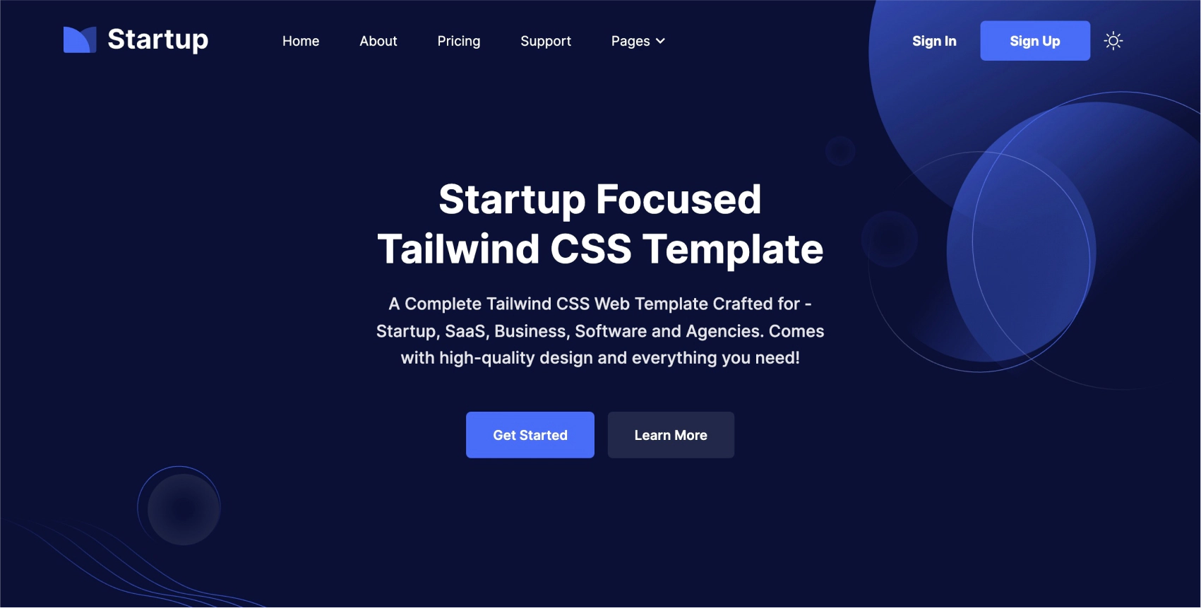 Startup Tailwind CSS Template 0