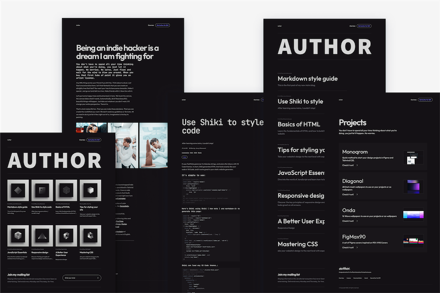 Author Tailwind Blog Template 0