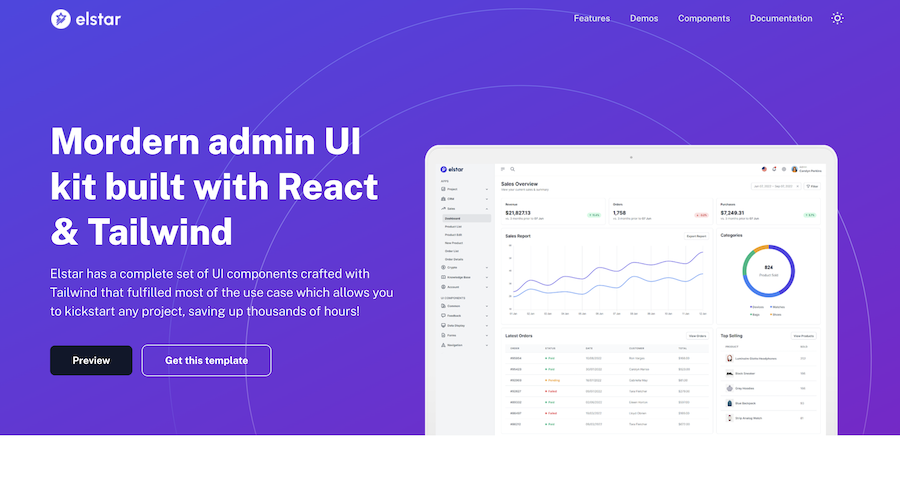 Elstar - React Tailwind Admin Template