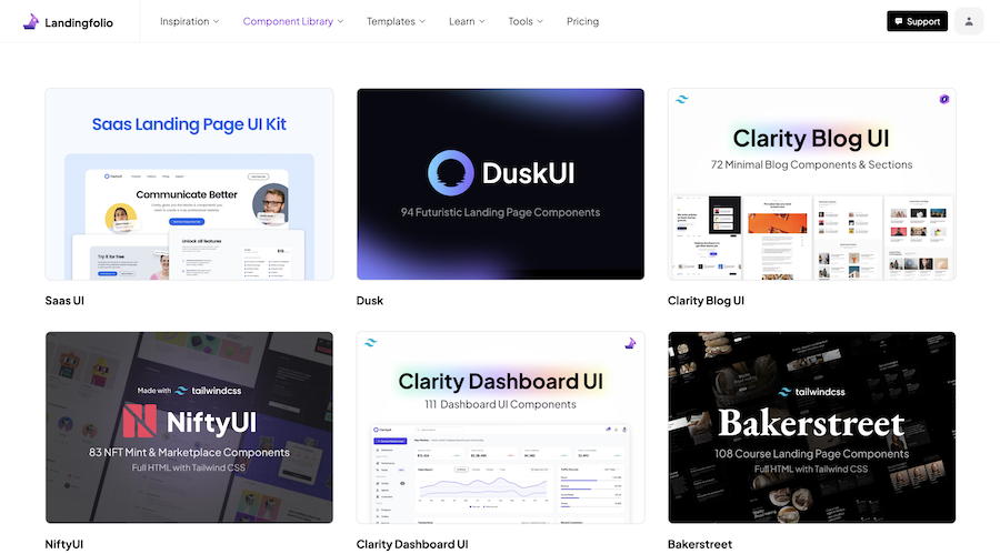 Landingfolio Tailwind Library