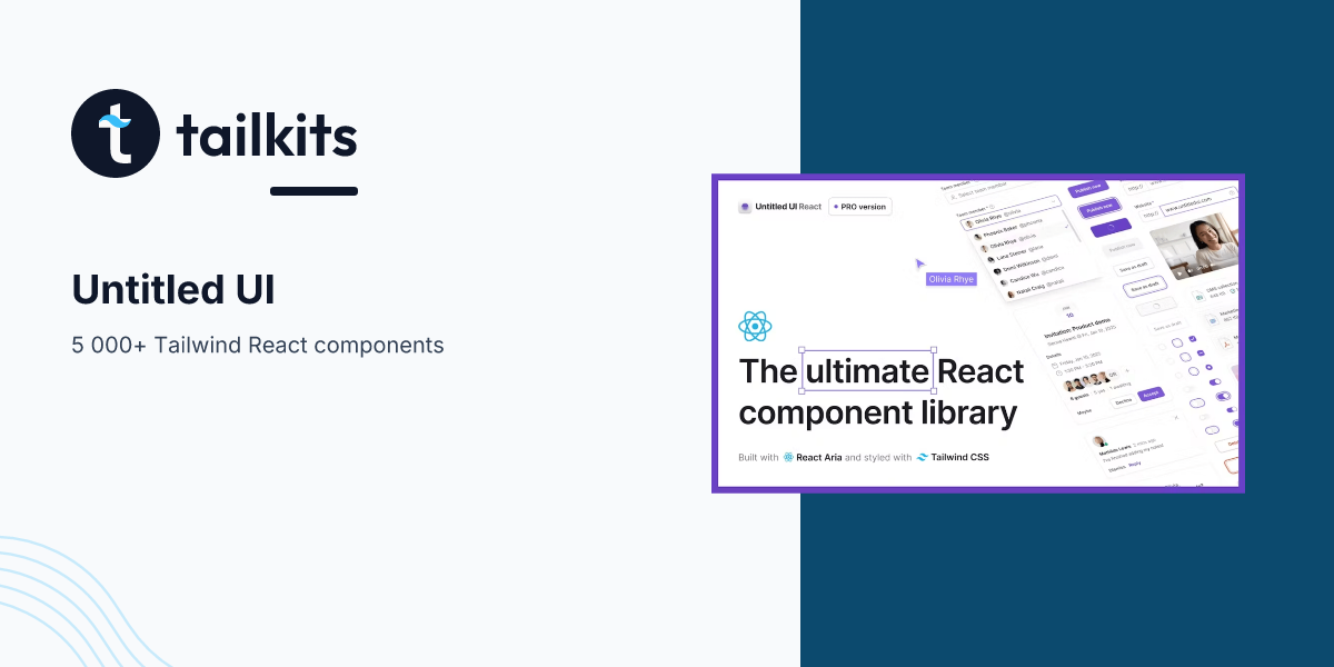 Untitled UI React Component Library for Tailwind | Tailkits