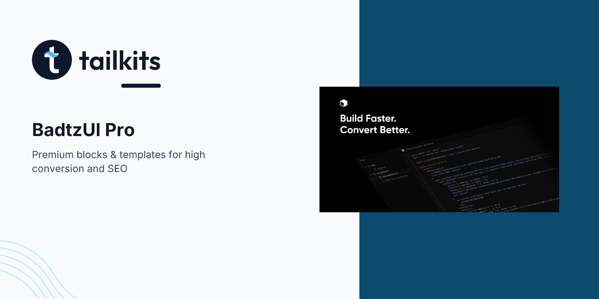 Badtz UI Pro – Premium React Blocks & Templates | Tailkits