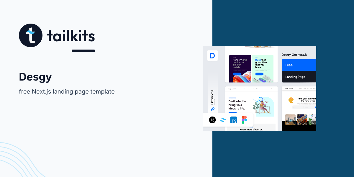 Desgy Nextjs landing page template | Tailkits
