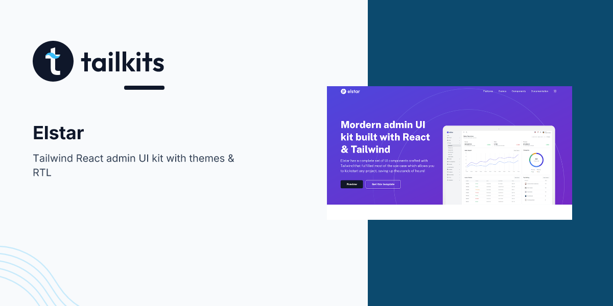 Elstar React Tailwind Admin Dashboard Template | Tailkits