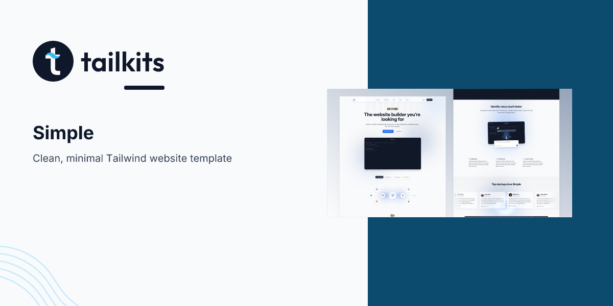 Simple: Tailwind CSS Startup Template | Tailkits