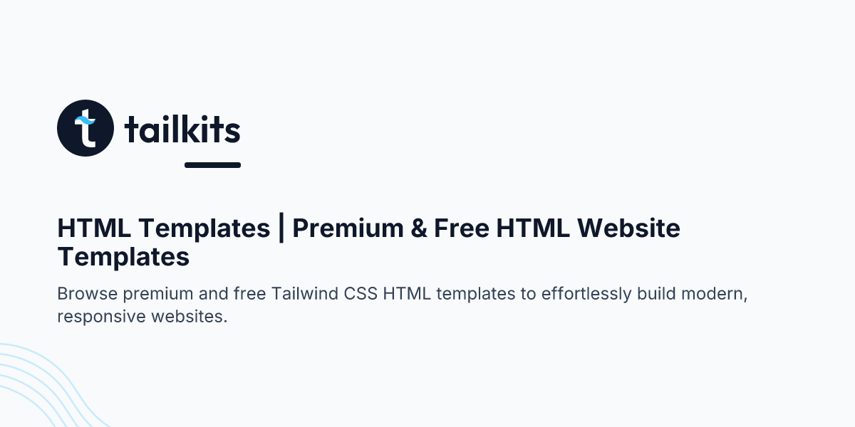 HTML Templates | Premium & Free HTML Website Templates | Tailkits