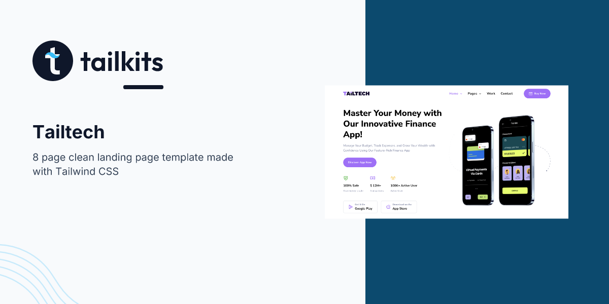 Tailtech - Tailwind CSS Landing Template | Tailkits