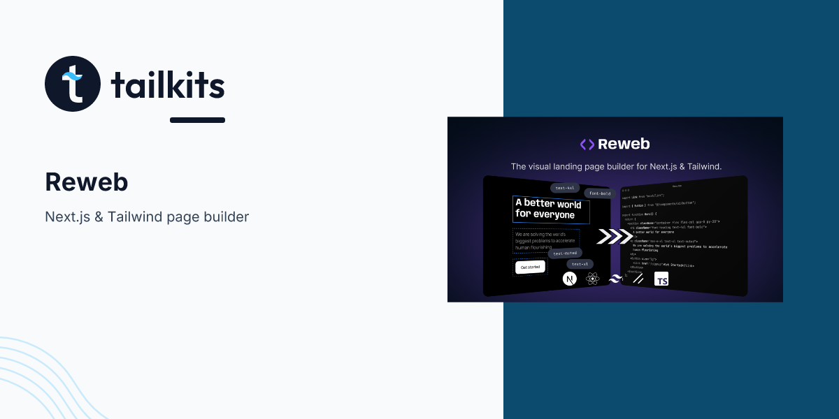 Reweb Code Editor - Visual Nex.js & Tailwind CSS Code Editor | Tailkits