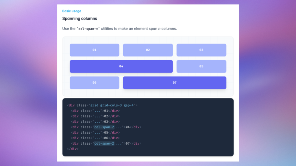 How to Use col-span in Tailwind CSS