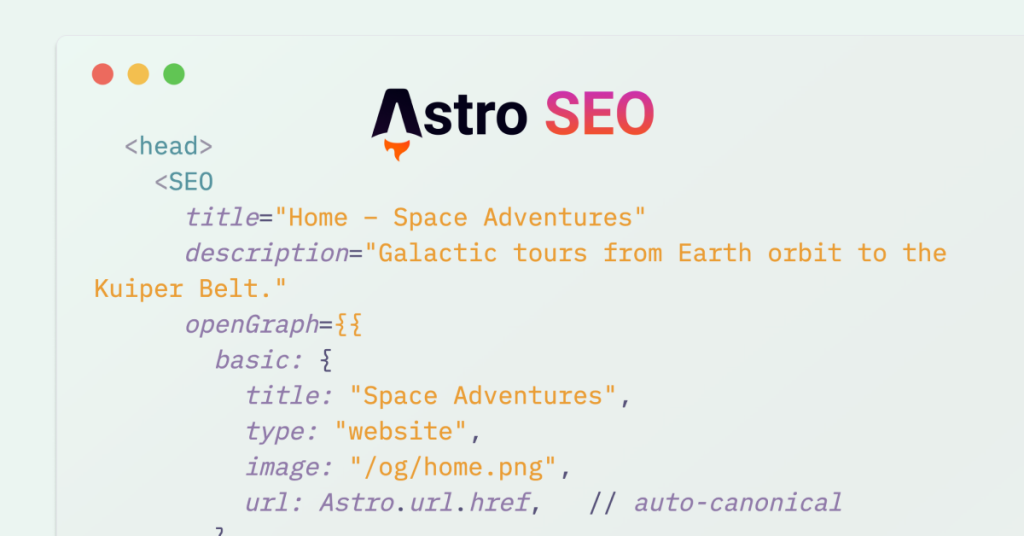 Install astro-seo