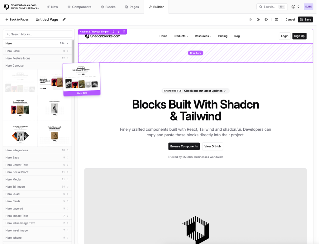 Shadcn Page Builder Image 1