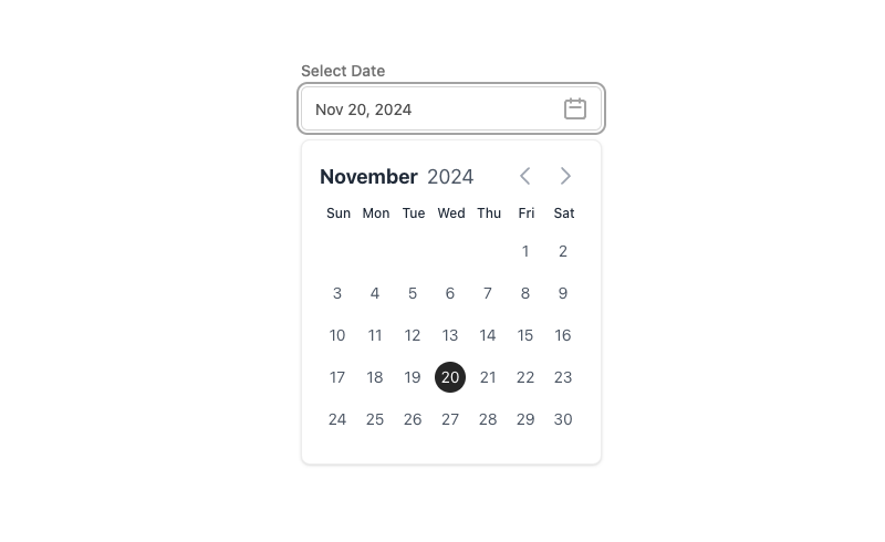 Tailwind Date Picker Component Image 1