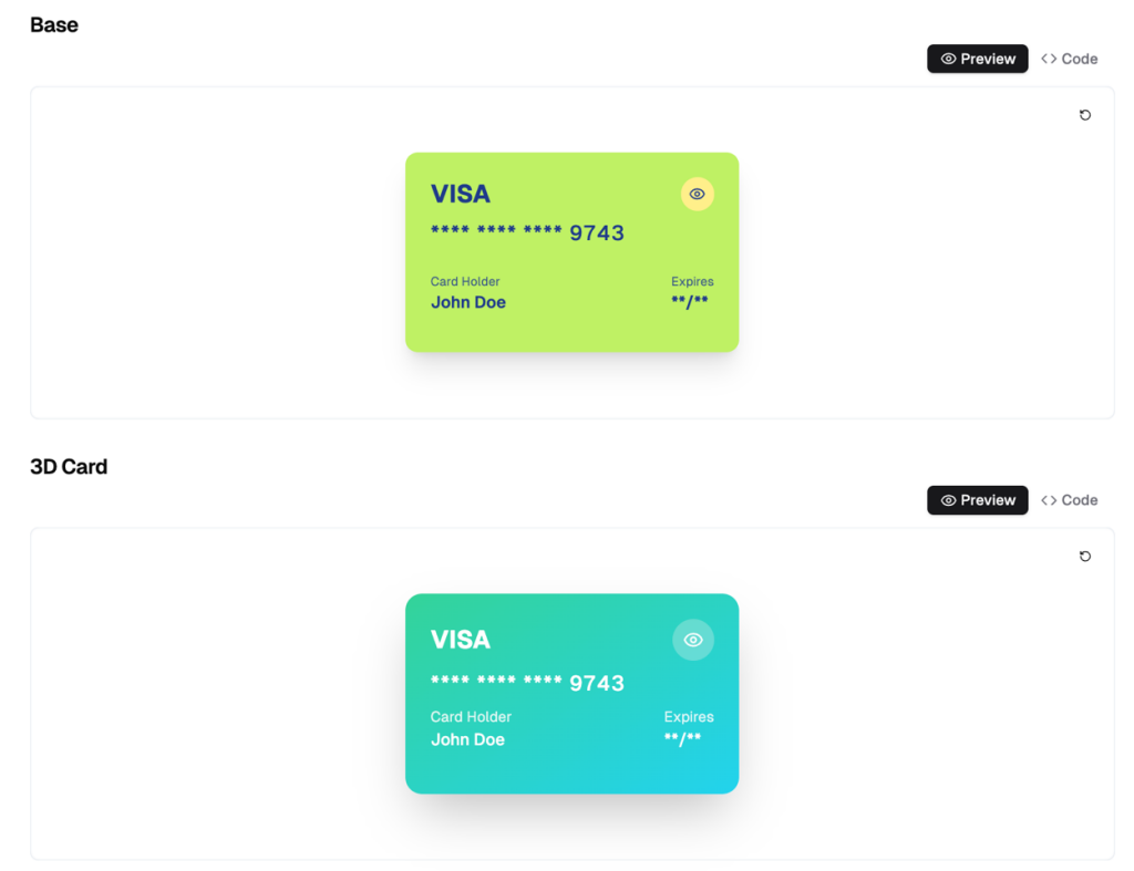 Credit Card Component - Extend UI