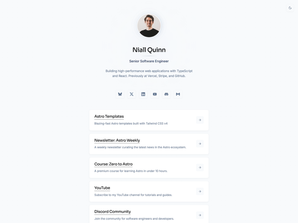 Linkk - Personal link in bio template