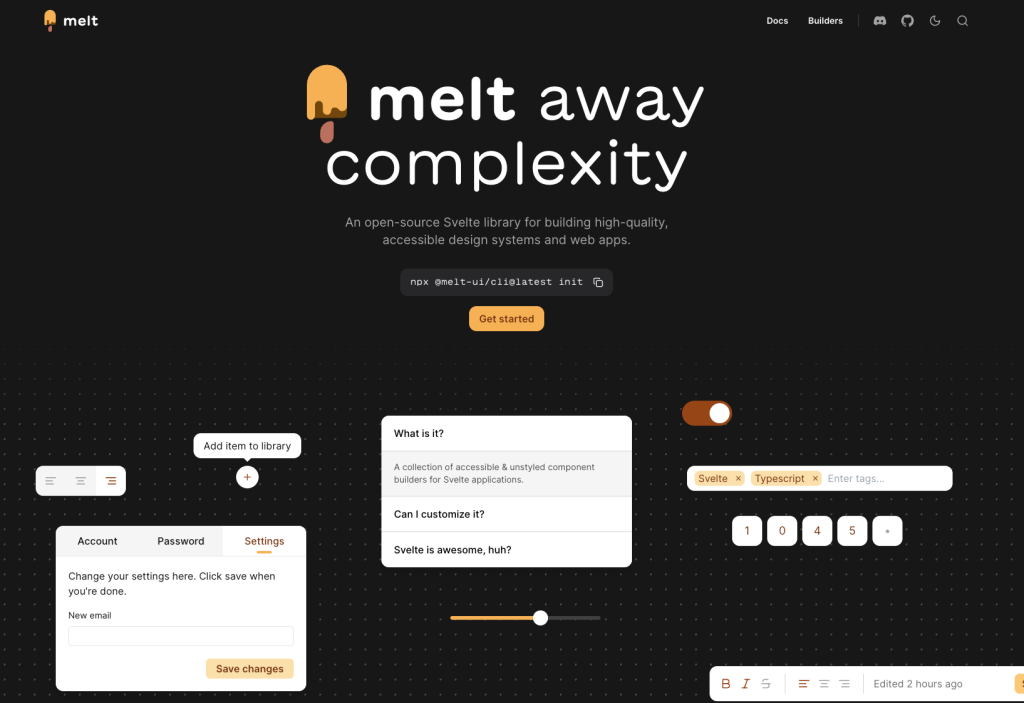 Melt UI - Headless Accessible Components for Svelte