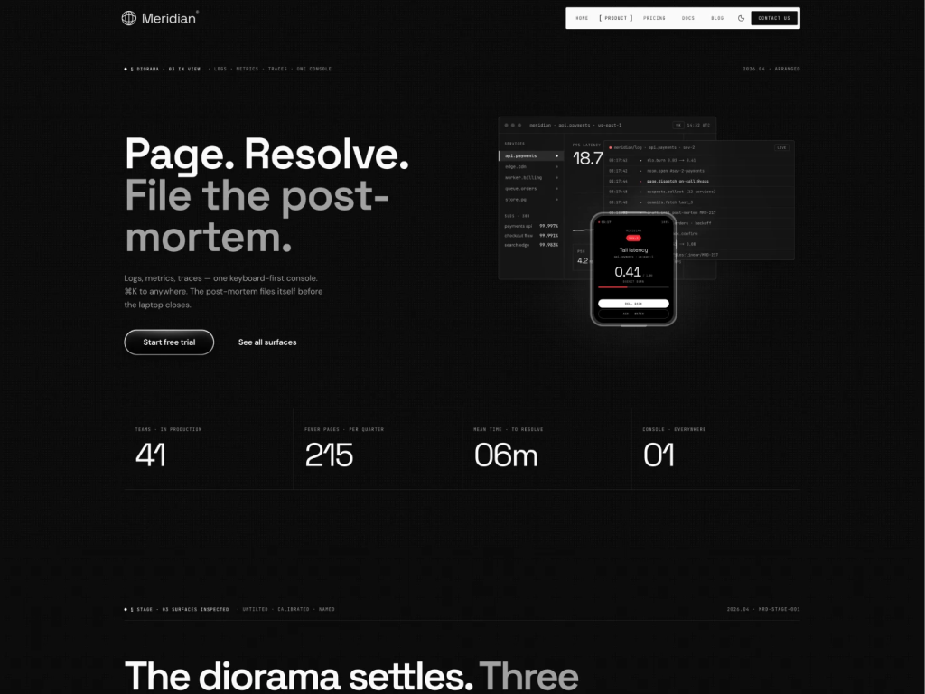 Meridian by Shadcnblocks: SaaS Template