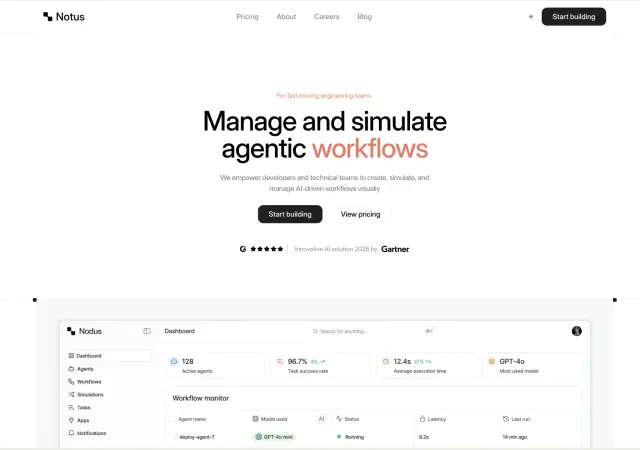 Notus AI Agent Template - Hero