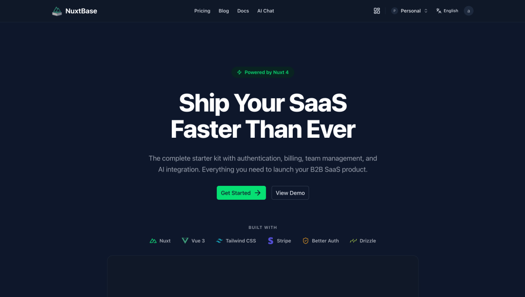 Nuxtbase - Marketing Page Demo