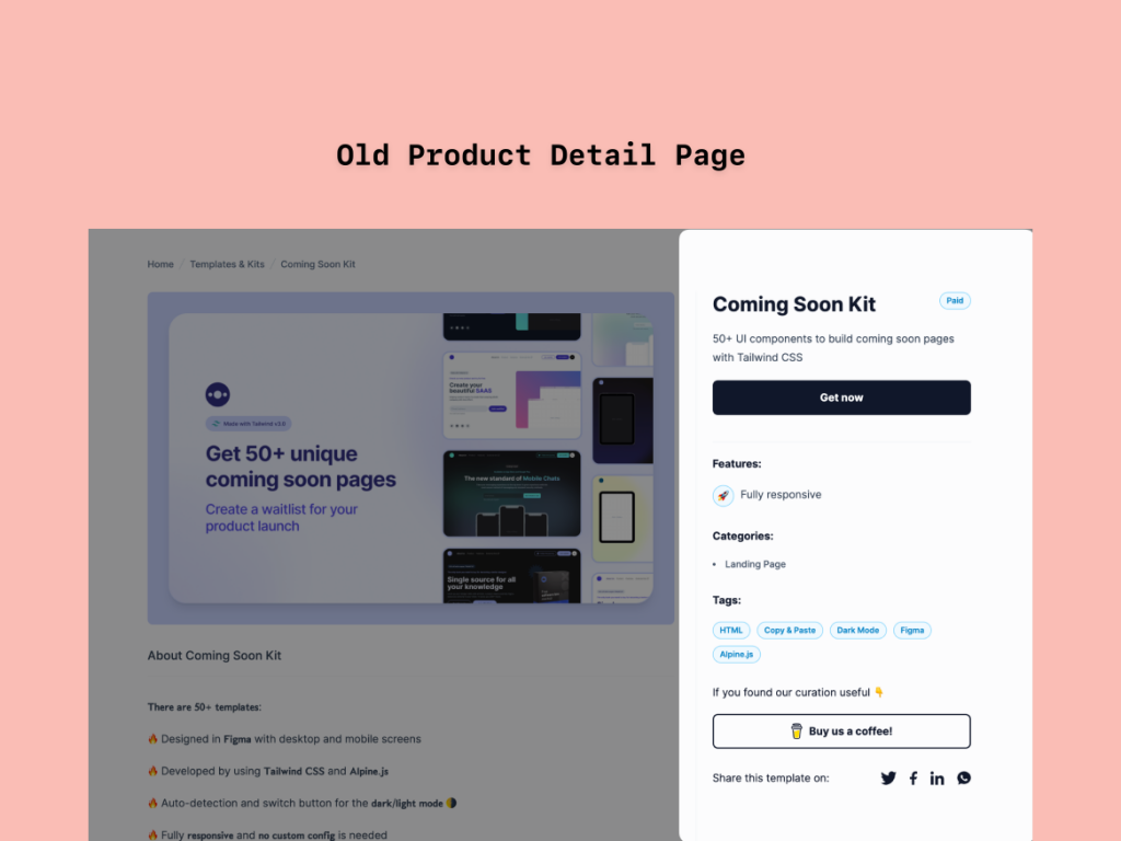 Product Details Page  - v1 Sidebar