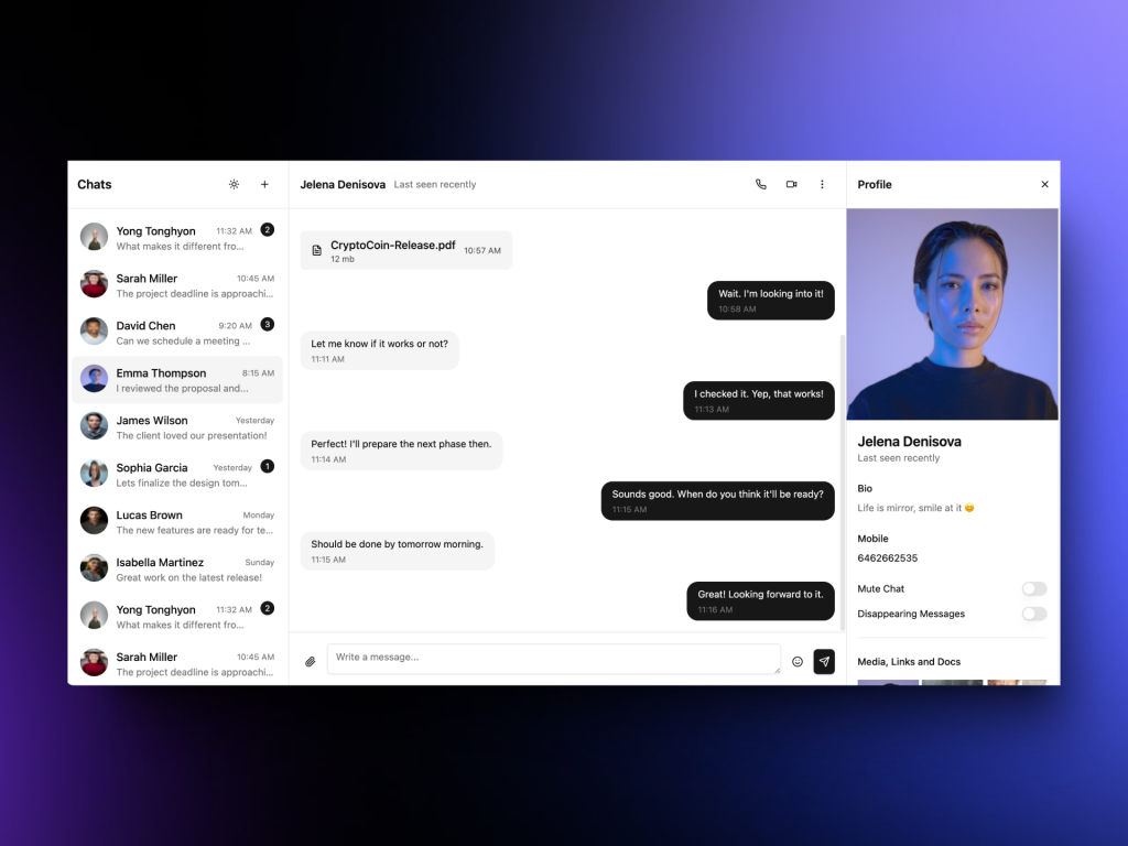 React Chat UI Template