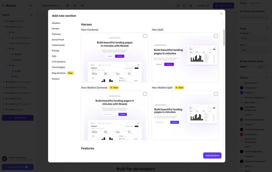 Next.js Landing Page Components by Reweb