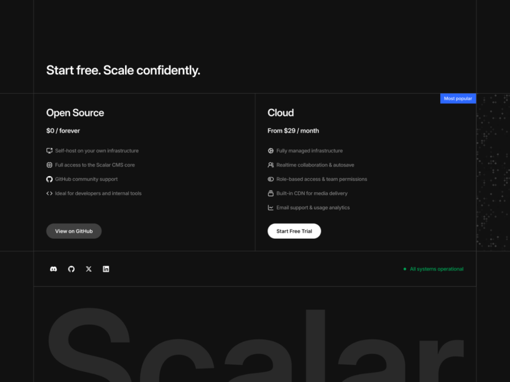 Scalar: Next.js & Astro SaaS Theme - Pricing Section