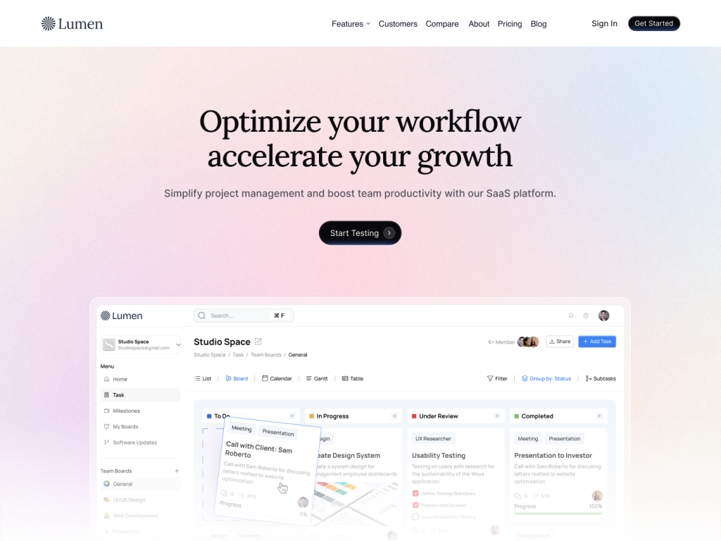 Lumen Template - Hero Section Lumen Shadcn UI Template - Hero Section