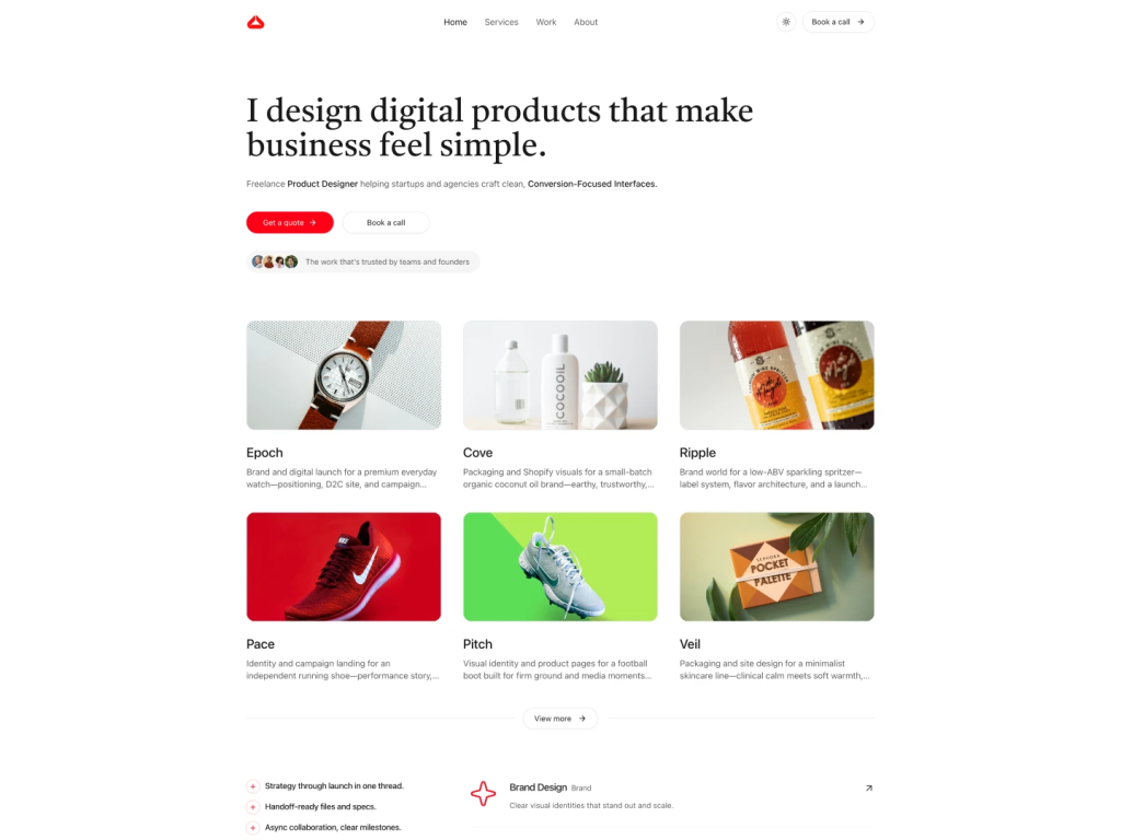  Hatch portfolio website, shadcn/ui template