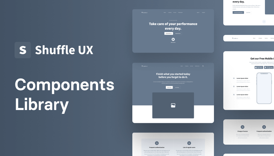 Shuffle UX Template - Landing Page, Wireframing