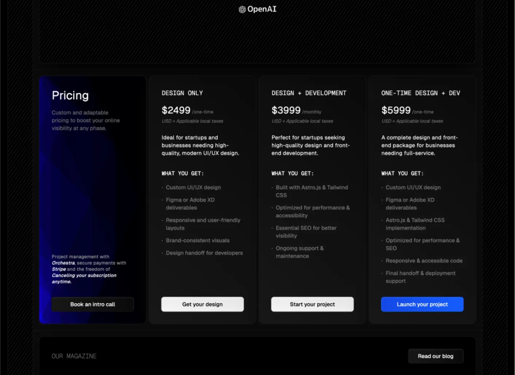 StudioMax Astro Template - Pricing