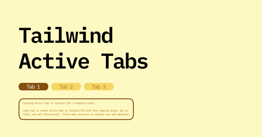 Creating Active Tabs in Tailwind CSS