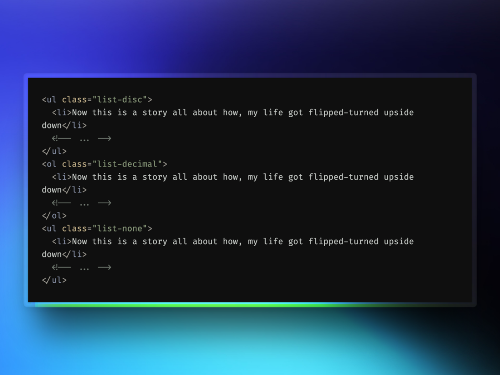 Tailwind v4 List Styles