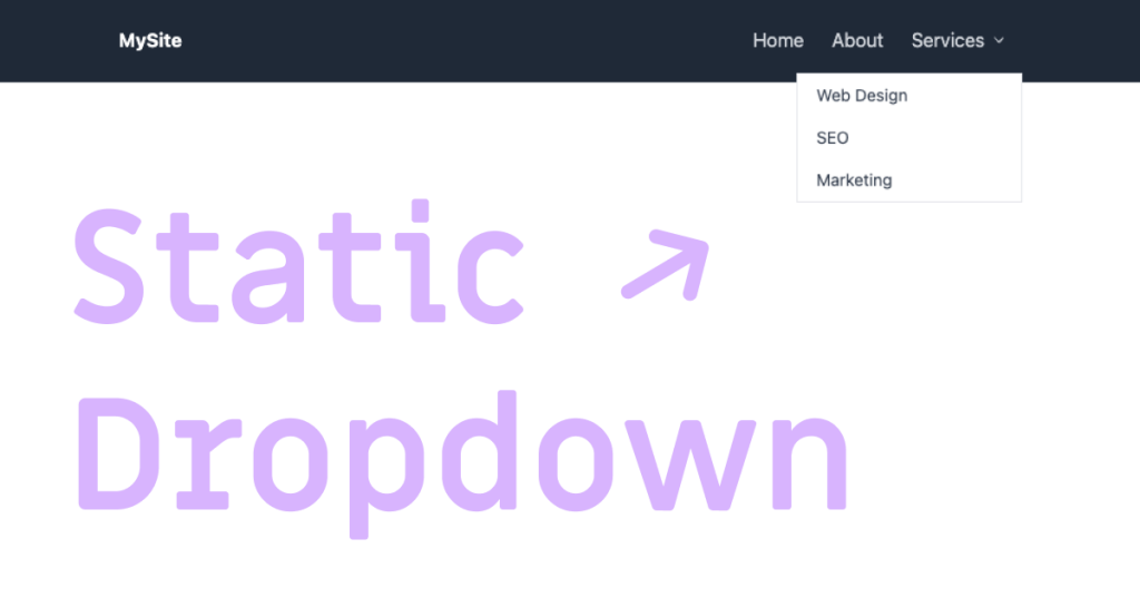 Static Dropdown with Tailwind CSS