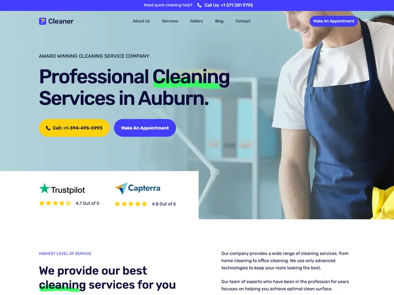 Professional Cleaning Website Template