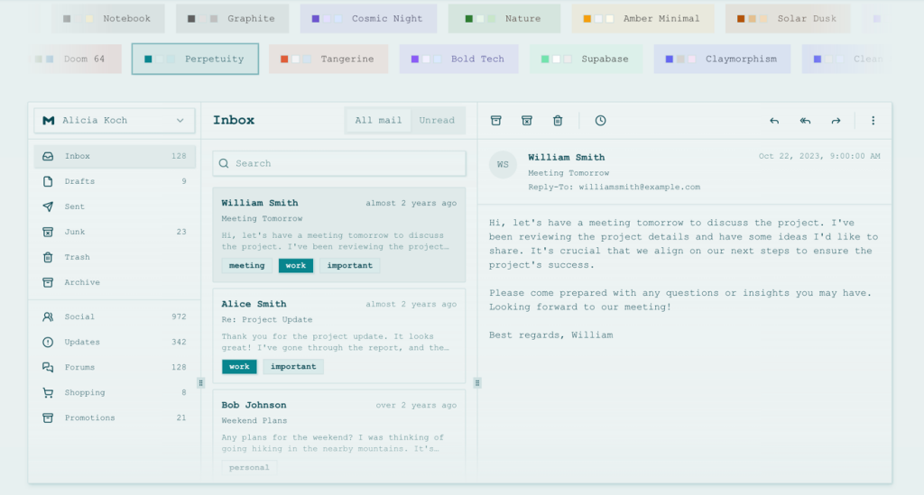 TweakCN shadcn/ui Themes: Perpetuity
