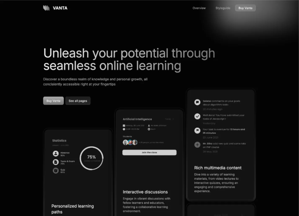 Vanta Astro Template - Feature Section
