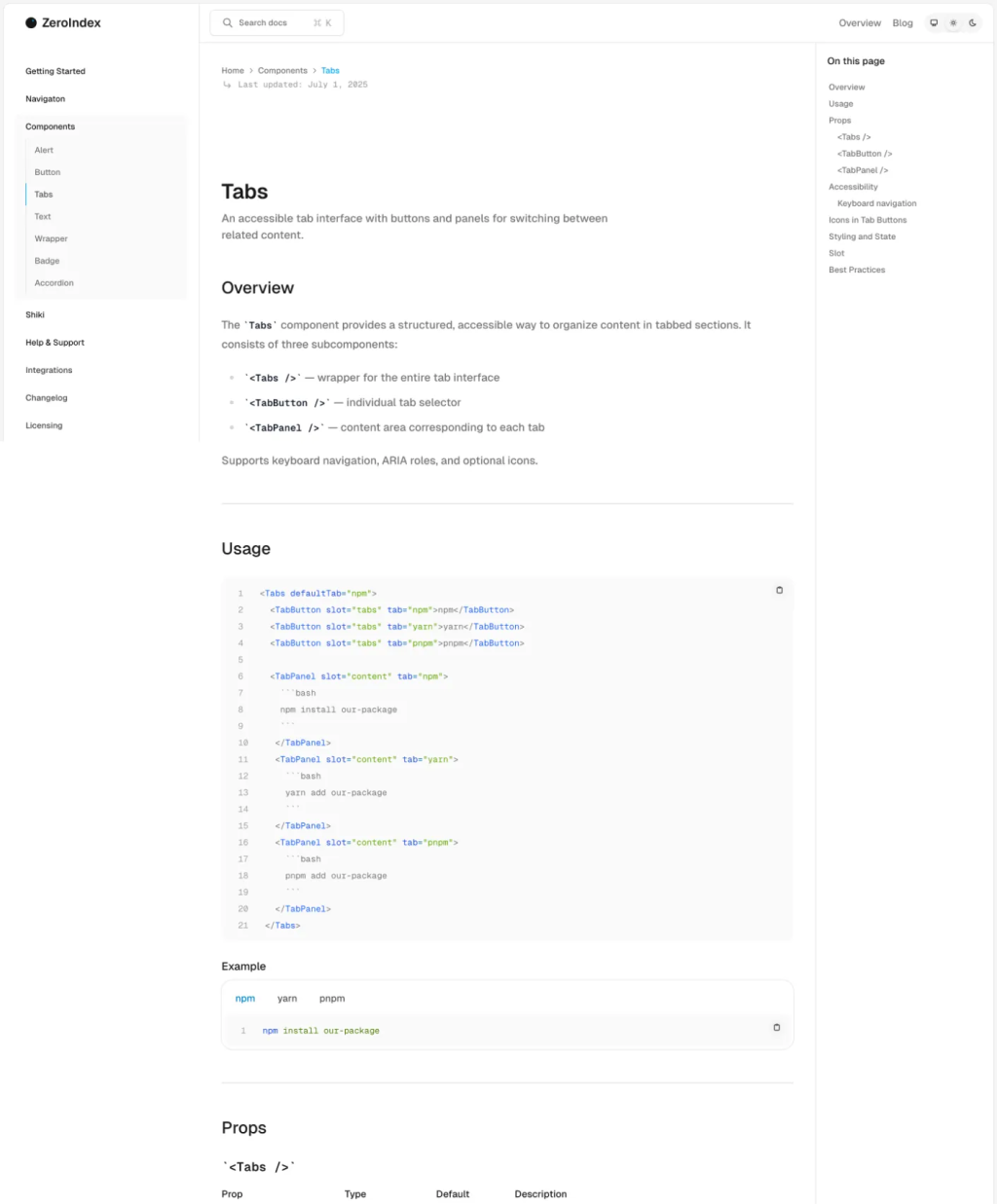 Zeroindex: Astro documentation template