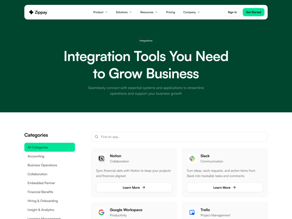 Zippay Theme – Integration Page
